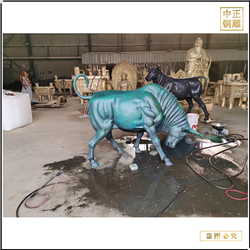 鑄銅關公 工廠批發純銅牛擺件