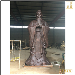 鑄銅關公 孔夫子像雕塑雕像擺件