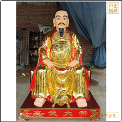 鑄銅關公 彩繪真武大帝銅像