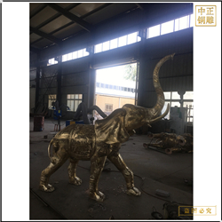 鑄銅關(guān)公 酒店別墅門口銅雕大象
