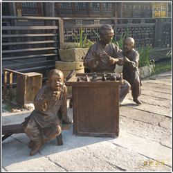 鑄銅關(guān)公 捏糖人銅雕塑