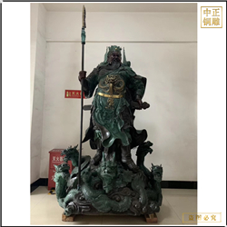 鑄銅關公 持刀關公雕塑