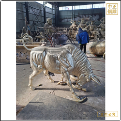 鑄銅關公 大型鎏金銅牛雕塑