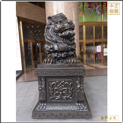 銀行門(mén)口鑄銅匯豐獅加工