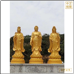 鑄銅關公 西方三圣站相佛像