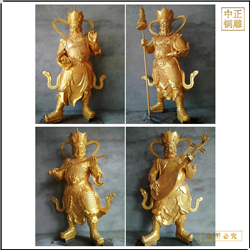 鑄銅關公 四大天王銅彩繪雕塑報價