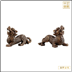 鑄銅關公 純銅貔貅一對價格