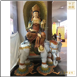 鑄銅關(guān)公 文殊普賢菩薩銅雕擺件