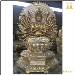 鑄銅關(guān)公 彩繪千手觀音菩薩銅像廠