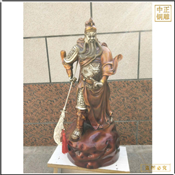 鑄銅關(guān)公 橫刀武財(cái)神關(guān)羽銅像