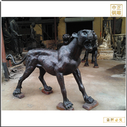 鑄銅關(guān)公 室外大型金錢豹擺件鑄造