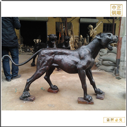 鑄銅關(guān)公 室外金錢豹銅雕塑擺件