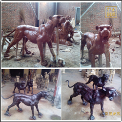 鑄銅關(guān)公 金錢豹雕塑鑄造加工廠