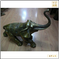 鑄銅關(guān)公 仿古銅大象小擺件