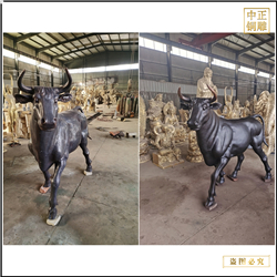 鑄銅關(guān)公 大型銅牛雕塑定做