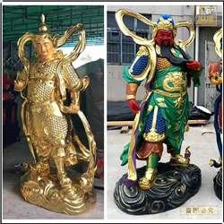 鑄銅關(guān)公 高度一米八韋陀銅佛像廠家