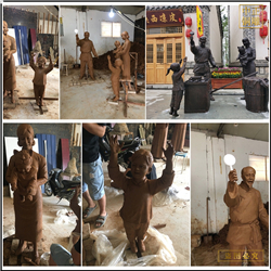 鑄銅關(guān)公 步行街賣酒人物雕塑鑄造