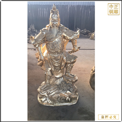 鑄銅關公 黃銅關公雕塑擺件
