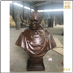 鑄銅關(guān)公 校園擺放人物半身像鑄造廠家