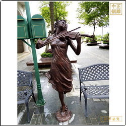 鑄銅關(guān)公 景觀拉琴人物雕塑銷售