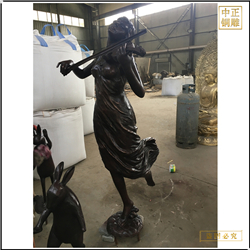 鑄銅關(guān)公 美女拉小提琴銅雕塑鑄造