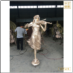 鑄銅關(guān)公 小提琴人物銅雕塑鑄造