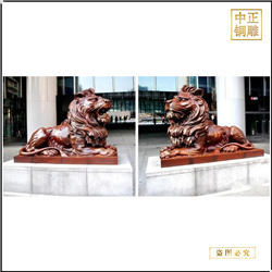 鑄銅關公 1.6米紅銅獅子