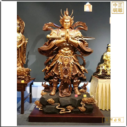 鑄銅關公 供奉韋馱菩薩站像