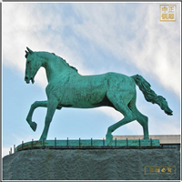 鑄銅關公 仿古青銅色銅馬雕塑