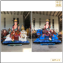 彩繪文殊普賢銅像 彩繪文殊普賢銅像