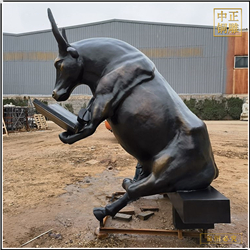 鑄銅關公 銅牛看書雕塑鑄造