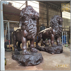 鑄銅關公 看門銅獅子鑄造圖片