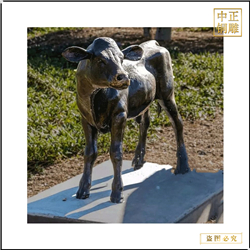 鑄銅關公 小牛犢銅雕塑