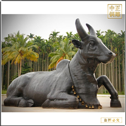 鑄銅關公 臥著的銅牛雕塑制作