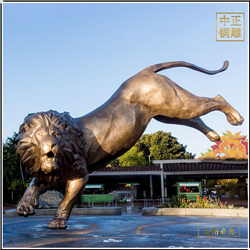 鑄銅關公 鎏金銅獅子