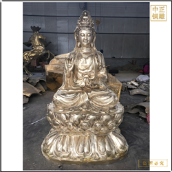 鑄銅關(guān)公 供應(yīng)觀音坐蓮花佛像