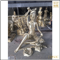 鑄銅關(guān)公 古代打鐵人物銅雕塑