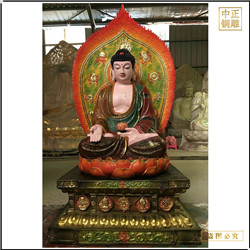 鑄銅關公 彩繪釋迦牟尼佛銅佛像