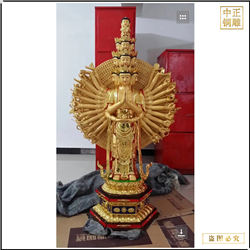 鑄銅關公 彩繪千手觀音菩薩銅像加工