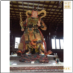 鑄銅關公 寺廟小型韋陀神像擺件