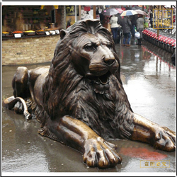 鑄銅關公 西方銅獅子