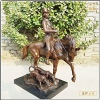 鑄銅關(guān)公 小型小孩人物銅馬雕塑