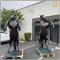 鑄銅關公 一對景觀銅馬雕塑