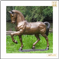 鑄銅關公 園林銅馬雕塑擺件