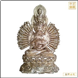 鑄銅關(guān)公 純銅鎏金千手千眼觀(guān)世音銅像