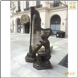 鑄銅關(guān)公 室外大型彈音樂(lè)銅雕塑