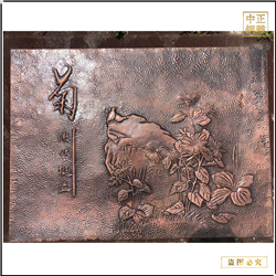鑄銅關(guān)公 室內(nèi)菊花銅浮雕壁畫(huà)