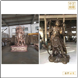 鑄銅關(guān)公 韋陀菩薩護(hù)宅門(mén)神擺件