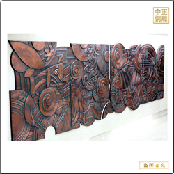 鑄銅關(guān)公 大型銅浮雕壁畫背景墻