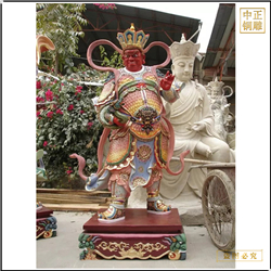 鑄銅關公 坐像四大天王銅彩繪雕塑